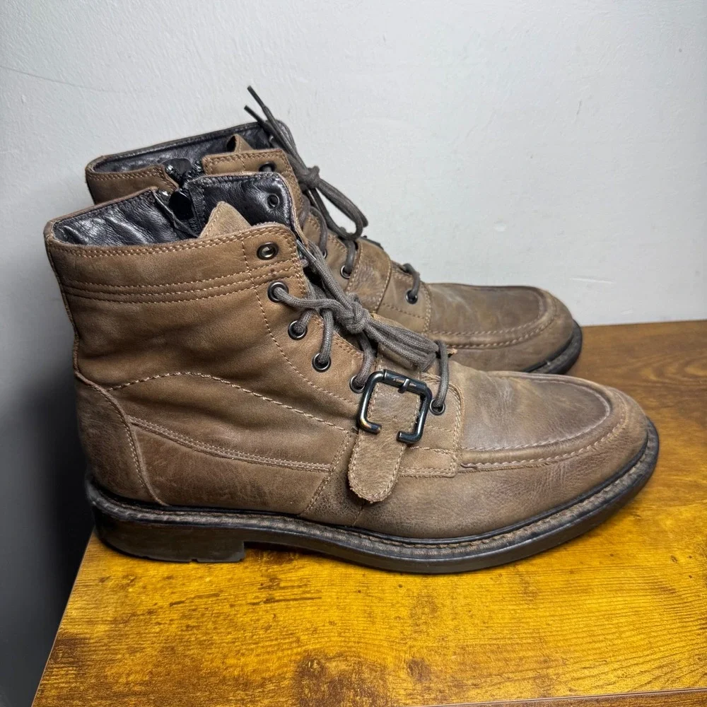 Johnston & Murphy Karnes Moc Toe Boots Mens Size 10 Brown 20-0692